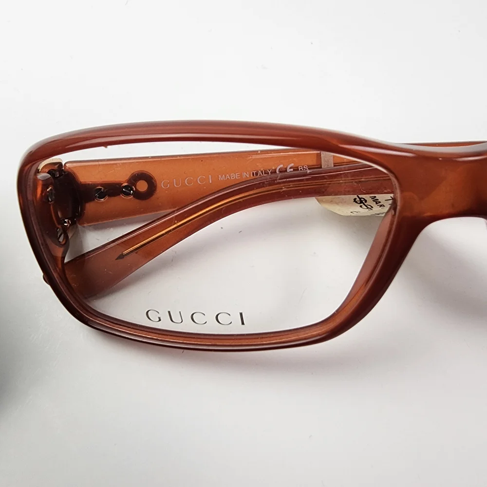 Gucci Brown Rectangular Propionate Eyeglasses - Picture 9 of 12